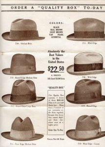 Catalog of hats 1920
