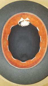 bow inside the vintage hat